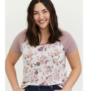 Torrid Floral Classic Fit Raglan Tee